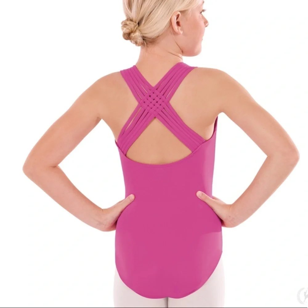 EUROTARD LEOTARD BLACK LATTICE BACK SMALL